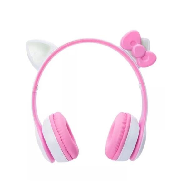 Hello Kitty Wireless Light Up Headphones Bluetooth White Sanrio New - Picture 2 of 4